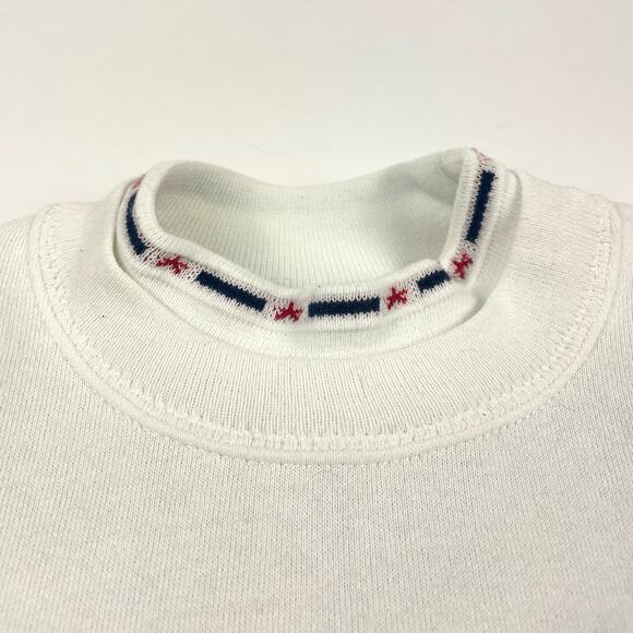 Vintage Boat Marina Sailor Sea Anchor Ocean White Crewneck Size Large - Picture 2 of 8